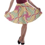 Abstract Pattern Design Scrapbooking A-line Skater Skirt