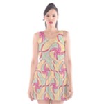 Abstract Pattern Design Scrapbooking Scoop Neck Skater Dress