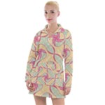 Abstract Pattern Design Scrapbooking Women s Long Sleeve Casual Dress