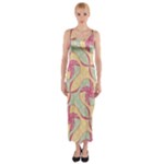 Abstract Pattern Design Scrapbooking Fitted Maxi Dress