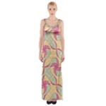 Abstract Pattern Design Scrapbooking Thigh Split Maxi Dress