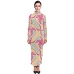 Abstract Pattern Design Scrapbooking Turtleneck Maxi Dress