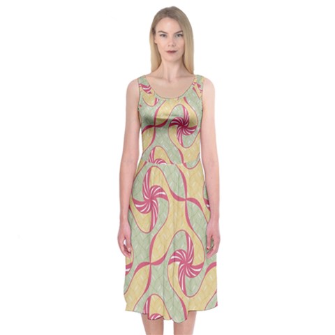 Abstract Pattern Design Scrapbooking Midi Sleeveless Dress from ArtsNow.com