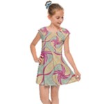 Abstract Pattern Design Scrapbooking Kids  Cap Sleeve Dress