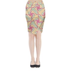 Abstract Pattern Design Scrapbooking Midi Wrap Pencil Skirt from ArtsNow.com