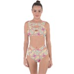 Abstract Pattern Design Scrapbooking Bandaged Up Bikini Set 