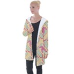 Abstract Pattern Design Scrapbooking Longline Hooded Cardigan