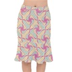 Abstract Pattern Design Scrapbooking Short Mermaid Skirt