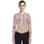 Abstract Pattern Design Scrapbooking Long Sleeve Zip Up Bomber Jacket