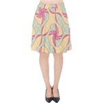 Abstract Pattern Design Scrapbooking Velvet High Waist Skirt