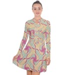 Abstract Pattern Design Scrapbooking Long Sleeve Panel Dress