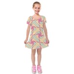 Abstract Pattern Design Scrapbooking Kids  Short Sleeve Velvet Dress