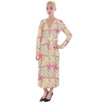 Abstract Pattern Design Scrapbooking Velvet Maxi Wrap Dress