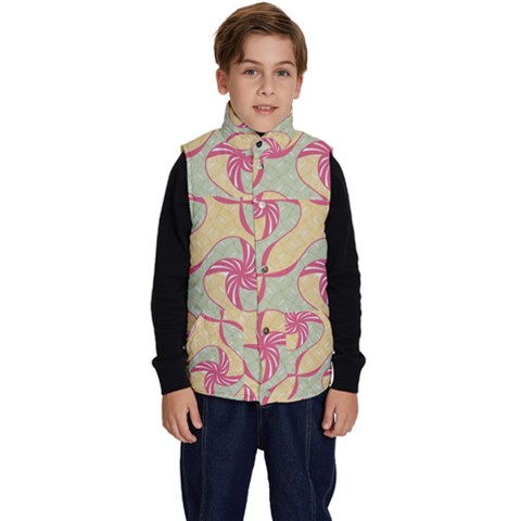 Abstract Pattern Design Scrapbooking Kid s Button Up Puffer Vest from ArtsNow.com