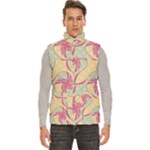 Abstract Pattern Design Scrapbooking Men s High Neck Button Up Puffer Vest