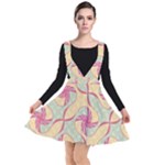 Abstract Pattern Design Scrapbooking Plunge Pinafore Dress