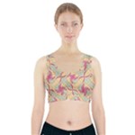 Abstract Pattern Design Scrapbooking Sports Bra With Pocket