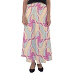 Abstract Pattern Design Scrapbooking Flared Maxi Skirt