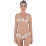 Abstract Pattern Design Scrapbooking Criss Cross Bikini Set