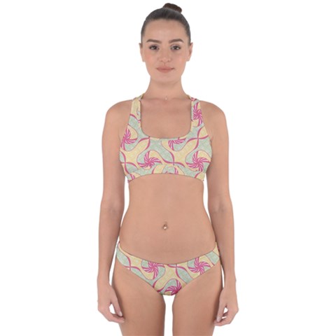 Abstract Pattern Design Scrapbooking Cross Back Hipster Bikini Set from ArtsNow.com