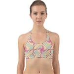 Abstract Pattern Design Scrapbooking Back Web Sports Bra