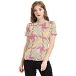 Abstract Pattern Design Scrapbooking Women s Short Sleeve Rash Guard