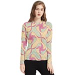 Abstract Pattern Design Scrapbooking Women s Long Sleeve Rash Guard