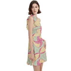 Cocktail Party Halter Sleeveless Dress With Pockets 