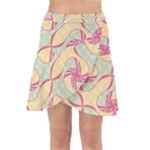 Abstract Pattern Design Scrapbooking Wrap Front Skirt