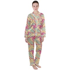 Women s Long Sleeve Satin Pajamas Set 