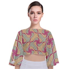 Tie Back Butterfly Sleeve Chiffon Top 