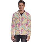 Abstract Pattern Design Scrapbooking Men s High Neck Windbreaker