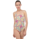 Abstract Pattern Design Scrapbooking Classic One Shoulder Swimsuit