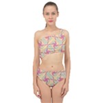 Abstract Pattern Design Scrapbooking Spliced Up Two Piece Swimsuit