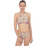 Abstract Pattern Design Scrapbooking Halter Bikini Set