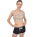 Abstract Pattern Design Scrapbooking V-Back Sports Bra