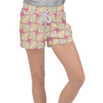 Abstract Pattern Design Scrapbooking Women s Velour Lounge Shorts