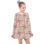 Abstract Pattern Design Scrapbooking Kids  Long Sleeve Dress