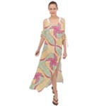 Abstract Pattern Design Scrapbooking Maxi Chiffon Cover Up Dress