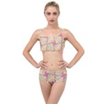 Abstract Pattern Design Scrapbooking Layered Top Bikini Set