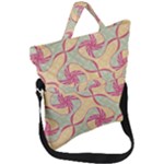 Abstract Pattern Design Scrapbooking Fold Over Handle Tote Bag