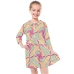 Abstract Pattern Design Scrapbooking Kids  Quarter Sleeve Shirt Dress