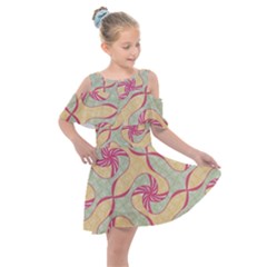 Kids  Shoulder Cutout Chiffon Dress 