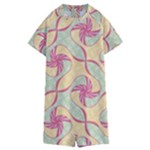 Abstract Pattern Design Scrapbooking Kids  Boyleg Half Suit Swimwear