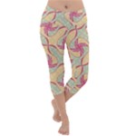 Abstract Pattern Design Scrapbooking Lightweight Velour Capri Yoga Leggings