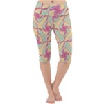 Abstract Pattern Design Scrapbooking Lightweight Velour Cropped Yoga Leggings