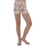 Abstract Pattern Design Scrapbooking Kids  Lightweight Velour Yoga Shorts