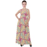 Abstract Pattern Design Scrapbooking Empire Waist Velour Maxi Dress