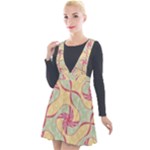 Abstract Pattern Design Scrapbooking Plunge Pinafore Velour Dress