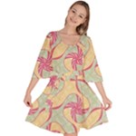 Abstract Pattern Design Scrapbooking Velour Kimono Dress